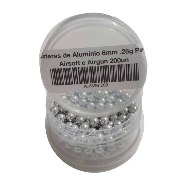 Esferas de Alumínio 6mm .28g Para Airsoft e Airgun 200un