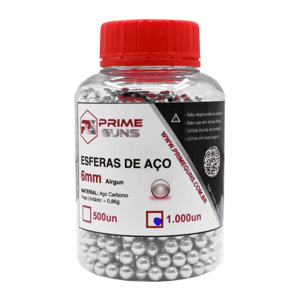 Pote com 1.000 Esferas de Aço 6mm para Airsoft e Airgun