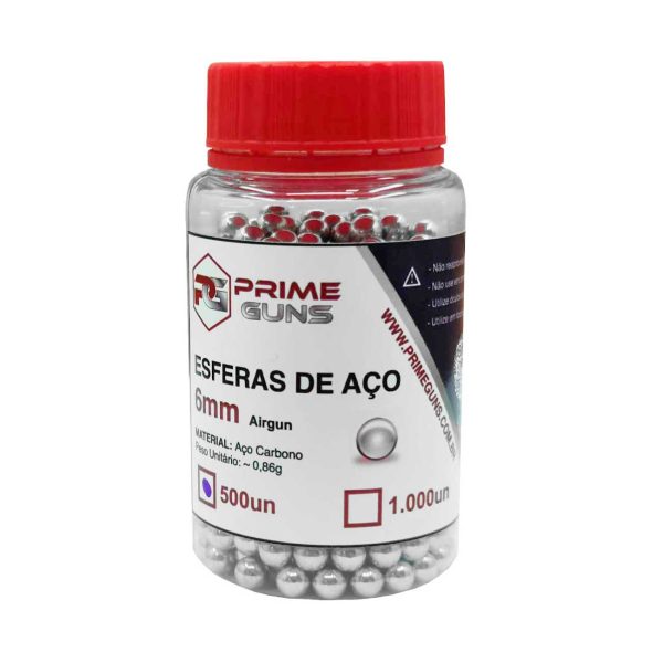 Pote de BBs Esferas de Aço 6mm 500unid Airsoft